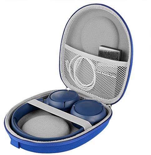 Linkidea Funda de Transporte para Auriculares Compatible con JBL T600BTNC, Live 400BT, Tune 500BT, T450BT, E45BT, Funda Protectora rígida de Viaje con Cable, Almacenamiento de Cargador (Azul)