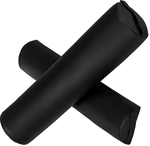 tectake® Massage Roller Set, Incl. 1 Full Foam Roller & 1 Half Roller, Bolster Pillow Set with Faux Leather Covers & Carrying Handles, Ideal Bolster Cushion Set for Massages, Yoga, Pilates - Black