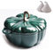 FCSHFC Emailliert Gusseisen Topf Schmortopf Mit Deckel Kürbis Suppentopf Dutch Oven Auflaufform Bräter Induktion Backofengeeignet (Color : GrüN)