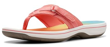 Clarks Women's Breeze Sea Flip-Flop, Multicolor Synthetic, 7.5 UK