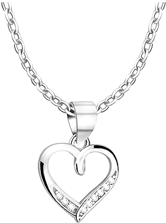 Sofia Milani - Damen Halskette 925 Silber - mit Zirkonia Steinen - Herz Anhänger - N0692