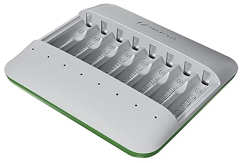 VARTA Akku Ladegerät, Batterieladegerät für wiederaufladbare AA/AAA Batterien, bis zu 8 Akku, Eco Charger Pro Multi, Einzelschachtladung, Gehäuse aus 75% recyceltem Material, unbestückt