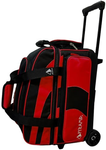 Pyramid Path Pro Deluxe Double Roller Bowling Bag (Black/Red)
