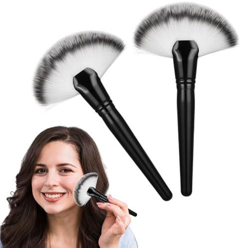 JIYIN 2 Stück Fächerpinsel Gesichtspinsel,16 cm Maskenpinsel Weiche Gesichtspinsel Masken Pinsel Gesichts-Bürsten Bürsten Säure Applikator für Schlamm-Gesichtscreme(Farbe 2)