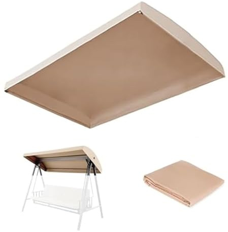 MESCXTY Ersättningsduk för utomhusgunga, 75 tum x 47 tum 83 tum x 48 tum, vattentät, för 2-3-sits uteplats gunga (Beige, 83x48x9in-213x122x23cm)