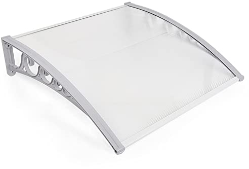 MUPAI Auvent de Porte, Auvent fenêtre Blanche Pluie Neige abri Avant Porche Ombre extérieure Toit terrasse (60x100cm)