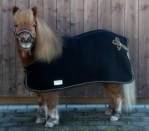 Well Wolldecke Abschwitzdecke Paradedecke Minishetty Mini Shetty Falabella Wolle Schwarz Gold - Farben 65 75 85 95 100 cm Tysons Breeches Cooler (75 cm)