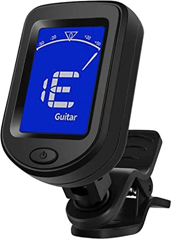 Tiandeng Clip de afinador de Guitarra - Práctico Clip de afinador de Guitarra en afinador electrónico Digital - Accesorios para Guitarra acústica con cejilla fácil de Transportar