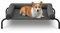 TJ SOULER Outdoor-Hundebett mit abnehmbarem Bloster, kühlendes erhöhtes Hundebett für große Hunde, atmungsaktives, waschbares Netzgewebe, kühlendes erhöhtes Hundebett für Haus und Garten M Dunkelgrau