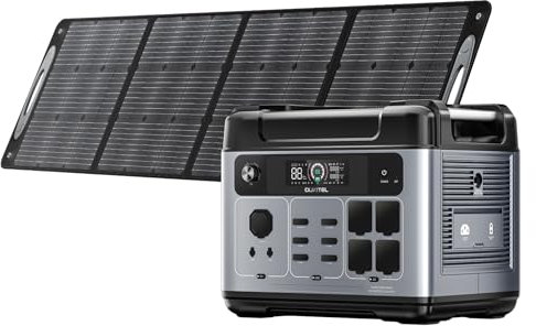OUKITEL 2400W Powerstation mit 220W Solarpanel, 2048Wh LiFePO4 Solar Generator mit 4x2400W, Tragbare Powerstation für Wohnung Reise Camping