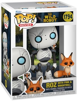 Funko Pop! & Buddy: Wild Robot – Roz med Brightbill & Fink – vinylsamlarfigur – presentidé – officiella varor – leksaker för barn och vuxna – filmfans – modellfigur för samlare