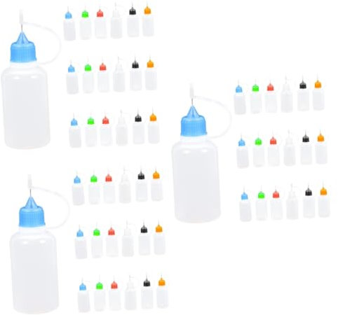 STOBOK Squeezy Bottles Professional Craft Glue Dispensers 18 Pack of Small Glue Bottles Fine Tip for Detail Work Needle Oil Applicator