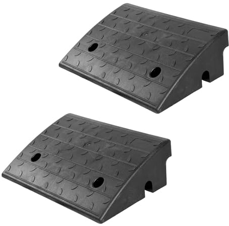 Vilnow trottoarramp gummi 170 mm hög, L x B x H: 430 x 400 x 170 mm, svart, ramp rullstol, bilramp för djupa bilar, motorcykelramp (höjd 170 mm (2 st))