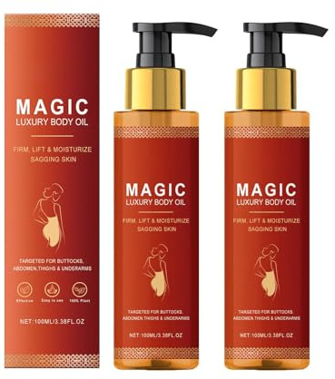 2 Stück Magical Luxury Body Oil, Glow Remedy Oil Strafft Und Hebt Schlaffe Haut, Reduziert feine Linien, Verbessert die Elastizität, schnelle Absorption, für alle Hauttypen, 100ml