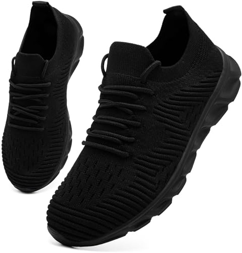 VLHGCG Trainers Mens Womens Running Non Slip Shoes Tennis Gym Sneakers | Slip On Lightweight Gym Trainers | Breathable Upper | Non Slip Outsole | Walking Tennis Workout Sneakers | Outdoor Casual Use