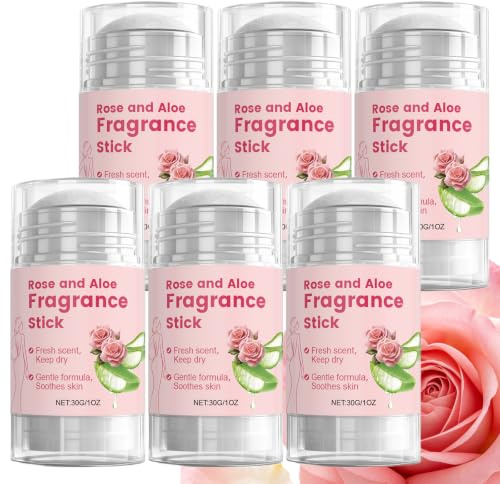 Ros aloe deodorant pinne, långvarig fräsch doftbalsam (6 st) | Ros aloe doftande fasta ämnen parfym, långvarig fräsch doft balsam, fuktgivande hela dagen kroppsdoft