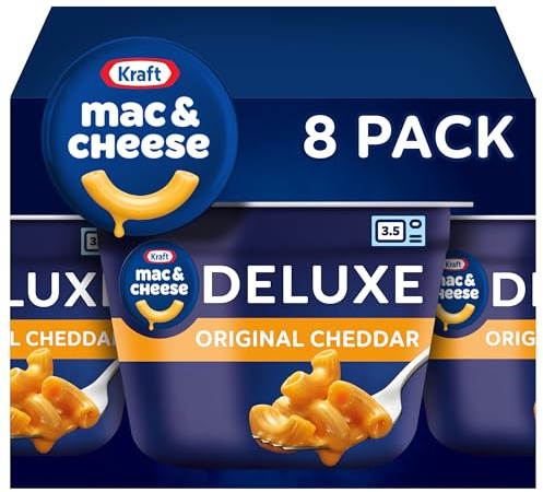 Kraft Deluxe Original Macaroni & Cheese Easy Microwavable Dinner (8 ct Box, 2.39 oz Cups)