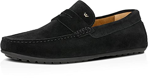 WOJAS - Mocassins pour hommes/Cuir velours/Confortables et tendance/Style décontracté / 10116-61 - Noir, Taille 40