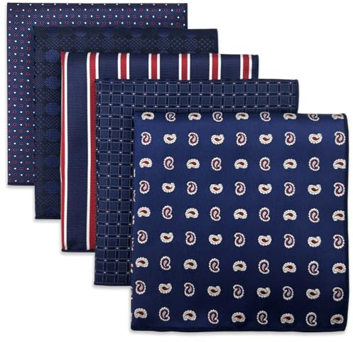 S&W SHLAX&WING 5 Pieces Assorted Pañuelo De Bolsillo Para Hombre Handkerchiefs Set 78