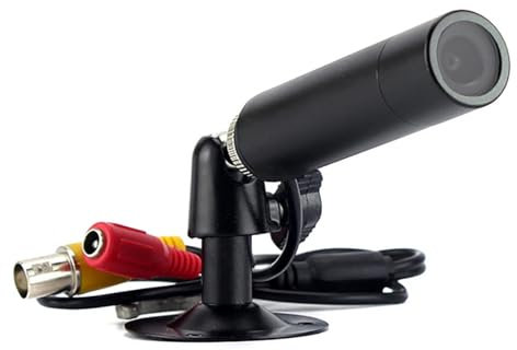 CNDST CCTV Hd 1/3 CCD Mini Telecamera di Sicurezza Bullet 1000TVL Obiettivo 3.6mm con Staffa Piccola Telecamera di Sorveglianza per Interni Esterni Telecamera Analogica