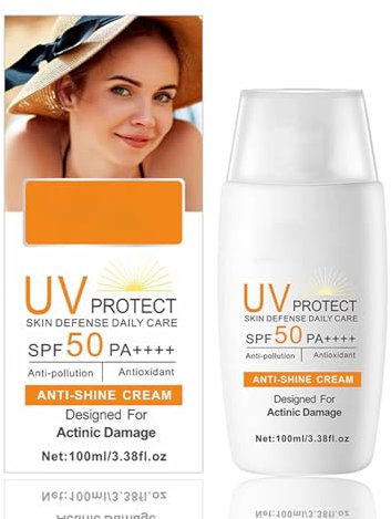 TBeautfave Sunscreen SPF 50 PA+++ Face Moisturiser, Non-Greasy, Lightweight, UVA/UVB High Protection, Anti-Aging, Anti-Shine Cream, Suitable for All Skin Types