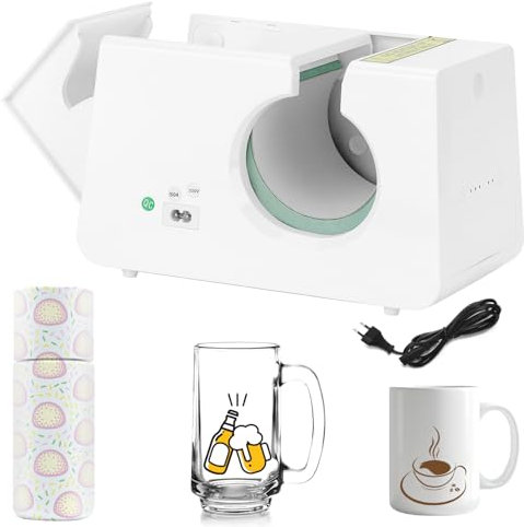 QWORK® Tassenpresse Sublimationspresse für 350 ml/11oz Becher - 3 Temperatureinstellungen 160/180/200℃, 2 Timer 200s/300s - Kompatible mit Infusible Ink und Transferfolien