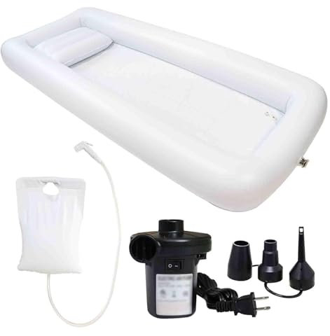 Kit de Baignoire Gonflable médicale Portable, Baignoire, Douche, lavabo, Bain au lit, Aide à l'assistance pour Les Personnes âgées, handicapées, Seniors, Patients alités, handicapés, Bain au lit