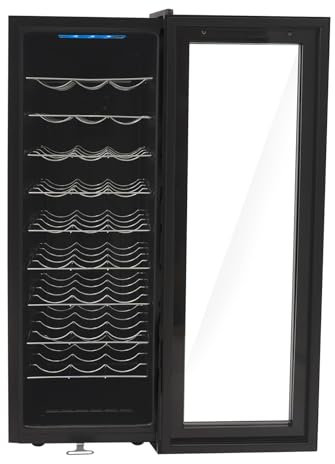 Fermoirper Compressor - Cave à vin 90L - 30 bouteilles Petite cave à vin avec panneau tactile LED - Anti-UV - Plage de température de refroidissement : 12-18 °C