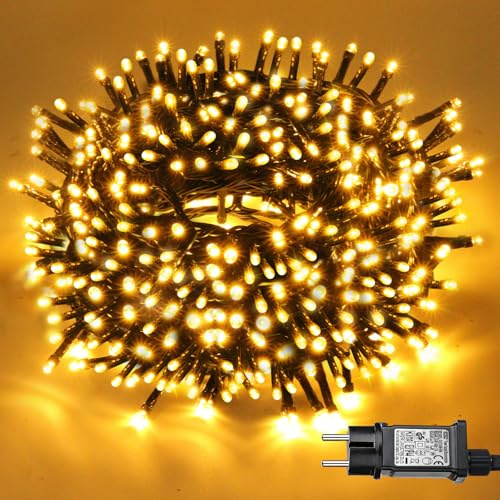 FZIFZI Guirlande Lumineuse de Noël 20 m 200 LED Blanc Chaud – 8 Modes avec Fonction Mémoire – Guirlande Extensible Étanche IP44 – Décoration Lumineuse Intérieur Extérieur, Sapin, Fête, Jardin