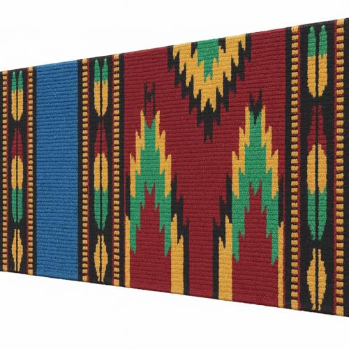 Western Show Saddle Pad/Blanket for Horses - Handmade Wool Saddle Blanket with New Zealand Design, Thick, Durable & Comfortable for Horse Riding m204 (34” L x 34” W x 1)