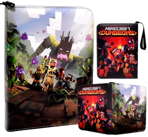 4 Pocket Card Binder Trading Card Album Minecraf Collection Card Holder Card Album Case Folder Waterproof Card Storage Bag for game Cards 50 Pages 400 Cards Capacity