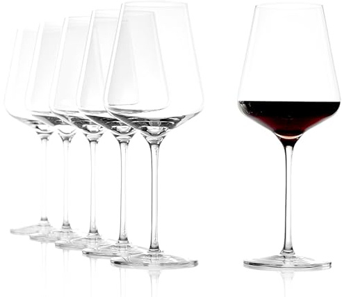 Stölzle Lausitz Bordeaux Glass Quatrophil Set of 6, 21 3/4 oz – Premium Wine Glasses Ideal for Bordeaux – Elegant Red Wine Glasses in Crystal for Maximum Aroma – Dishwasher & Shock Resistant