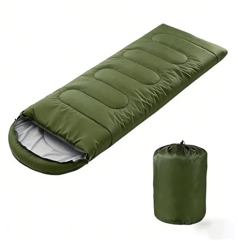 Sleeping Bag for Camping, for 3Seasons, Comfortable Adult Blanket, Small Packed Size, Ultralight Carry Bag, Soft, Thick and Warm, for Outdoor Camping, Travel, Hiking. (Green)