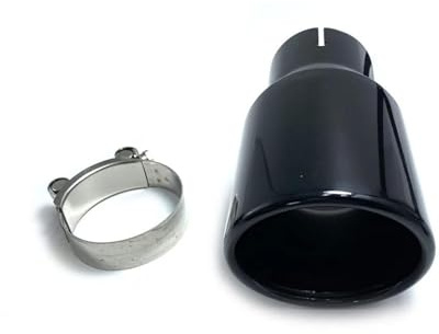 Silenziatore Ugello silenziatore per tubo di scarico universale per auto da 2,5 pollici, vernice di cottura completa nera marmitta di scarico(ID 57mm-OD 76mm)