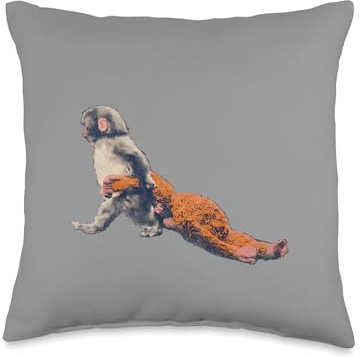 Viral Punch Monkey Meme Internet Trend Funny Cult Design Throw Pillow