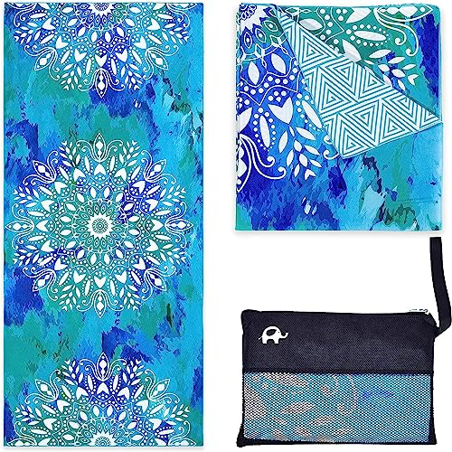Elite Trend Schnell trocknendes Handtuch, groß, 160 x 78 cm, Mikrofaser-Strandtuch, perfekt für Strand, Reisen, Schwimmen, Pool, Yoga, Wandern, Camping, leicht, schnell trocknend, kompakt für