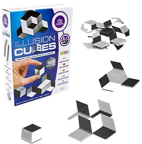 The Happy Puzzle Company | Illusion Cubes | Create your Own Optical Illusions | 120 Challenges to Keep you Entertained | Learning Activity | Ages 6+