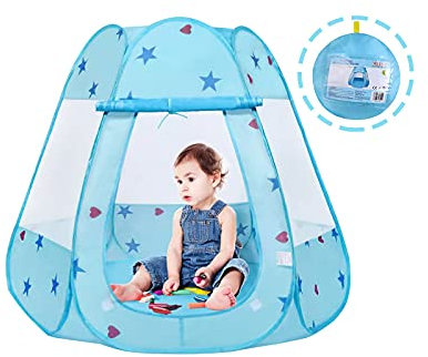 Meero London Pop Up Playhouse Age 3+ Play Tent Indoor or Outdoor Portable Play-Blue