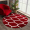 SANAT Madrid Shaggy Teppich Rund - Hochflor Teppiche für Wohnzimmer, Schlafzimmer, Küche - Rot, Größe: 150 cm