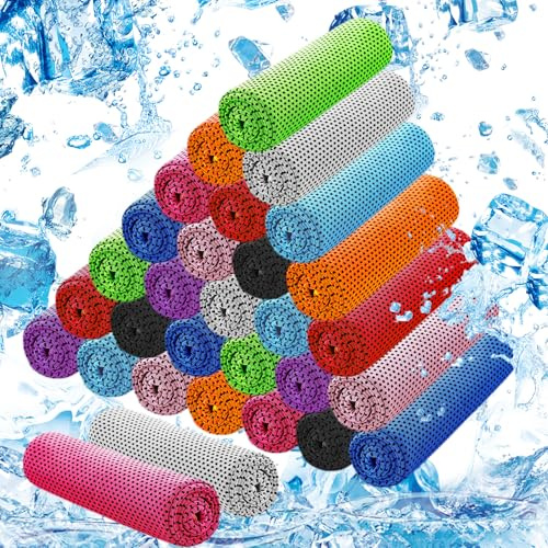 LYDTICK 30Pack Cooling Towels for Neck and Face (40x12), Ice Microfiber Cooling Towels Bulk for Workout Chill Sweat Towels Cooling Neck Wraps for Gym Yoga Golf Running Sport