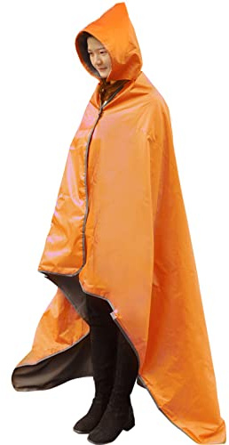 DUKUSEEK Hooded Outdoor Blanket, Extra Large (79 x 56) Waterproof Camping Blanket, Quilted Fleece, Warm, Windproof, Sand Proof, Portable and Wear-Resistant, for Sports, Picnic, Hiking, Travel…