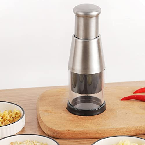 Gepresster Knoblauchhacker, Edelstahl 304 Knoblauchstampfer Knoblauchbrecher GalvanikKnoblauchzerkleinerer zum Hacken von Knoblauch, Schneiden von Paprika und Zwiebeln