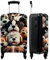 NoBoringSuitcases.com® Kinderkoffer Kindertrolley Koffer, Reisetrolley - Hund - Tiere - Muster - Braun - Kindergepäck Suitcase Koffer klein, Handgepäck Trolley 55x40x20