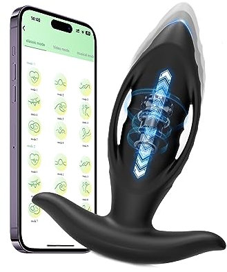ZWFUN Analvibrator für Männer und Frauen mit 12 Vibrationen Prostata Stimulation männer Analplug# für männer mit vibration 3 Stoßmodi APP Vibrator Buttplug Massaging Anal Toys Sex Spielzeug für Paare