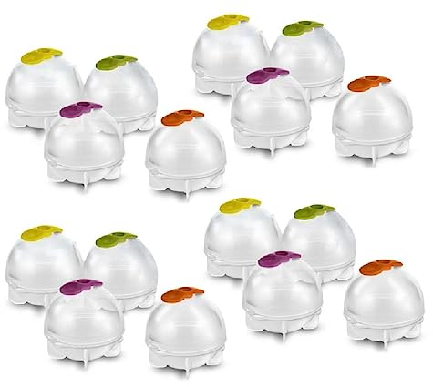 12 Pièces/16 Pièces Plateaux À Glaçons Moules À Glaçons De Forme Ronde Faciles À Libérer Pour Les Cocktails De Whisky Jus De Boissons Moules À Glaçons En Silicone Boules