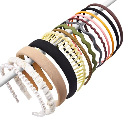 FEQO 13 Stück Haarreifen Set Damen Stirnbänd Kunststoff Haarreif Stirnbänder Haarband für Mädchen Damen