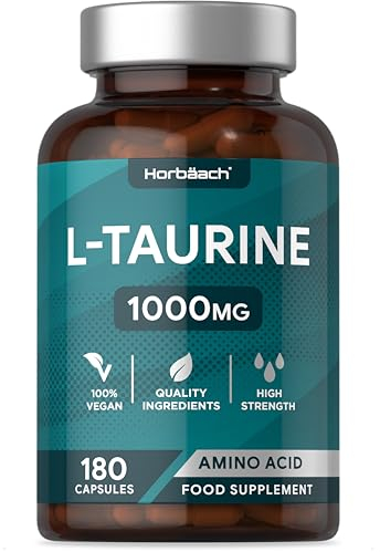 Taurina Integratore 1000 mg per Dose | 180 Capsule Vegane per 3 Mesi | Aminoacidi Essenziali Pre Workout Post Workout | L-Taurine Amino Acid | di Horbaach
