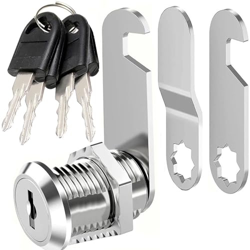 Litensh 35mm Serrure de boîte aux lettres avec 4 clés, serrure de tiroir serrures de Casier serrures à levier d'armoire, verrou placard verrou à came verrous meuble