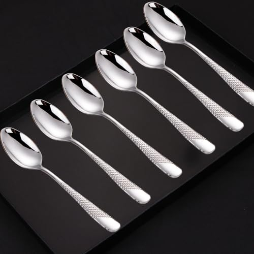 DAFFODILY Signature Dinner Spoons, Set of 6, 304 Stainless Steel, Silver