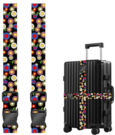 Koffergurte Set 2 Stück Kofferband Auffällig Einstellbare Koffergürtel Gepäckband für Koffer Koffergurt Bunt Kofferbänder Gepäckschutz Schnallen Gurtband Set, Koffergurt Kofferband (180 * 5cm)